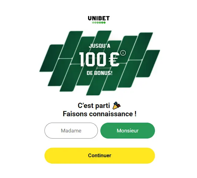 Bonus d'inscription au casino UNIBET FR