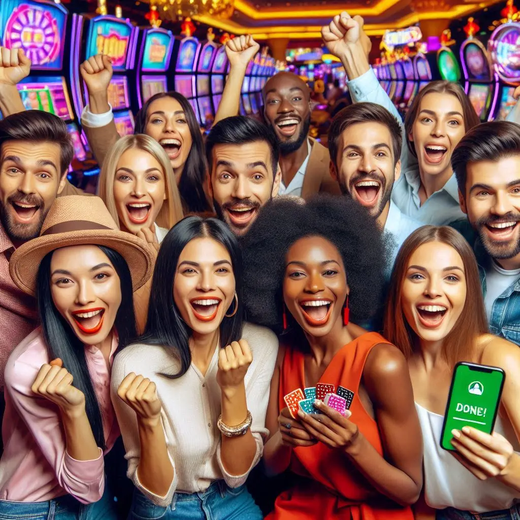 Des gens satisfaits avec des téléphones au casino UNIBET FR